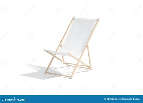 Blank White Folding Beach Chair Mock Up Side View Stock Illustration