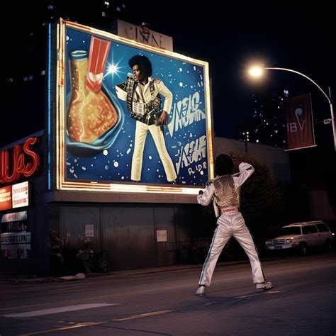 Premium AI Image A Man Is Standing In Front Of A Billboard That Says