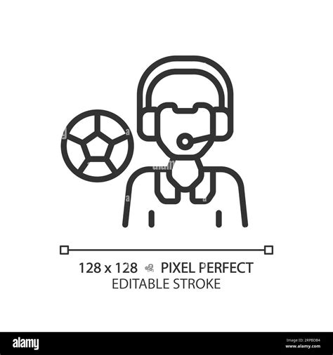 2d Customizable Thin Linear Black Sport Newscaster Icon Stock Vector