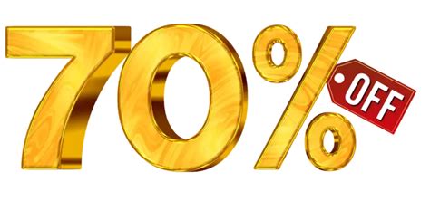 3d Shiny Golden 70 Percent Off Vector 3d Shiny Gold 70 Percent Off