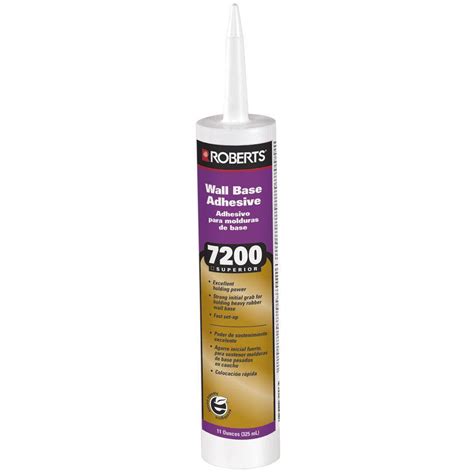 Roberts 7200 11 Fl Oz Wall And Cove Base Adhesive In Cartridge Tube 7200 11c The Home Depot