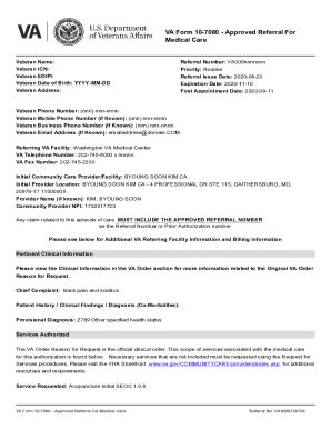 VA Form 10 7080 2020 2024 Fill And Sign Printable Template Online