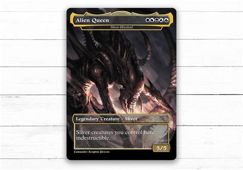 Sliver Hivelord Alien Xenomorph Queen Custom Mtg Proxy Card Full