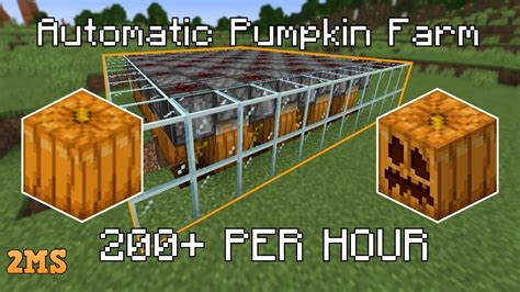 Minecraft Automatic Pumpkin Farm 119 Youtube