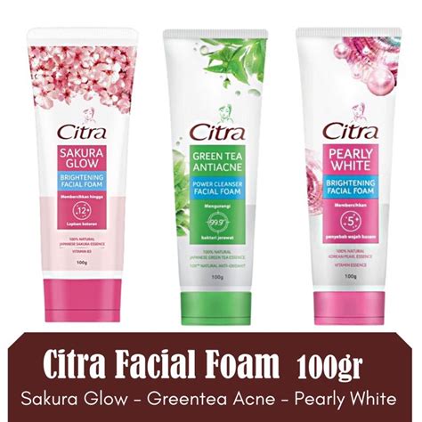 Jual Sakura Glow Bringhteening Facial Foam Citra Greentea Antiacne