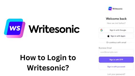 How To Login To Writesonic Writesonic Writer Ai For Beginners Sign