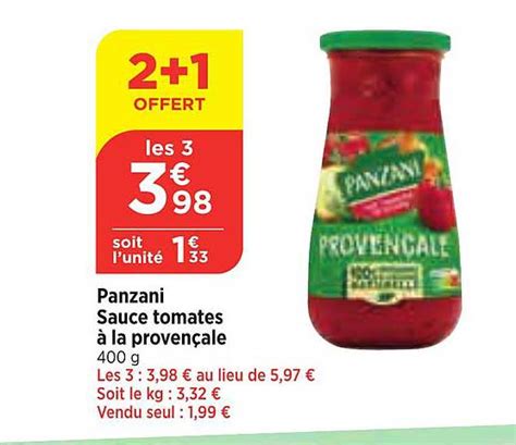 Promo Panzani Sauce Tomates à La Provençale chez Bi1 iCatalogue fr