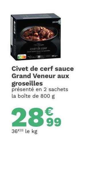 Promo Civet De Cerf Sauce Grand Veneur Aux Groseilles Chez Picard