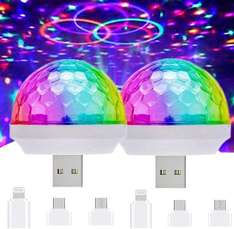 USB Mini Disco Lights LED Small Magic Ball Sound Control Stage Lights