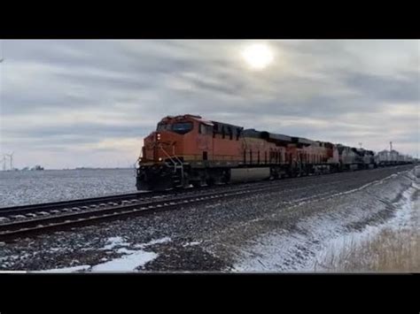 Bnsf Z Train With Norfolk Southern Helper Units Racing Eastbound Out