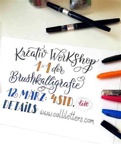 Einsteiger Workshop Kurs Erlerne Brushkalligraphie Und Hand Lettering