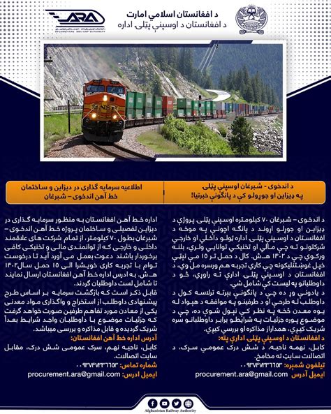 Afghanistan Railway Authority on Twitter د اندخوی شبرغان اوسپنې