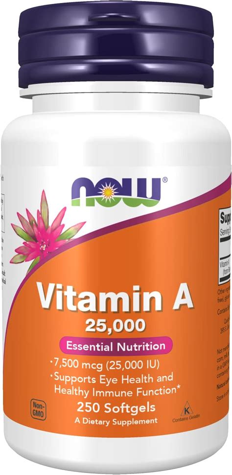 Amazon NOW Supplements Vitamin A Fish Liver Oil 25 000 IU