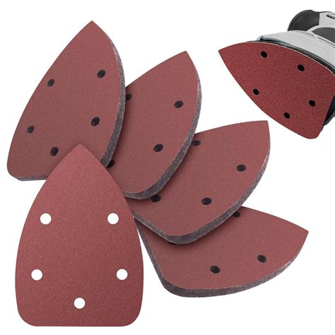 50PCS Mouse Detail Sander Sandpaper 80 Grits Triangle Sanding Pads 5