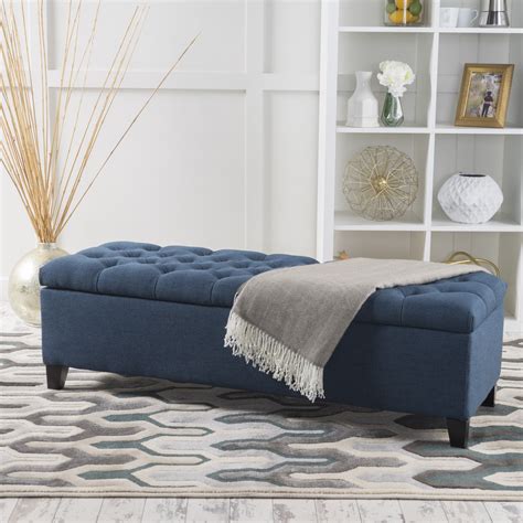 Gdf Studio Charleston Contemporary Button Tufted Storage Ottoman Bench