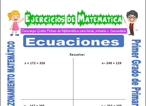 Ejercicios De Ecuaciones Para Primero De Primaria Matem Tica