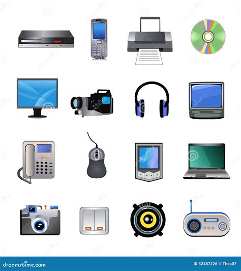 Computers And Electronics Icons Royalty Free Stock Image - Image: 32487226