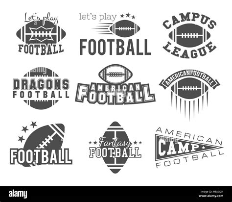 College Rugby And American Football Team Badges Logos Labels