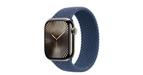 Buy Apple Watch Series 10 Gps Cellular 42mm Natural Titanium Case With Denim Braided Solo