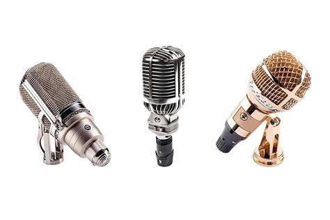 Premium AI Image | Three microphones are on a white background