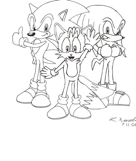 Printable Sonic Tails And Knuckles Coloring Pages Free Printable