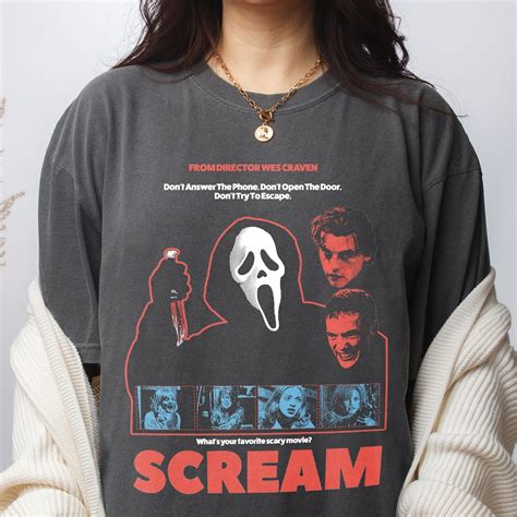 Retro Scream T Shirt Unisex Ghostface From Scream Horror Movie Graphic Tee Shirt Vintage