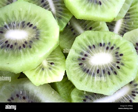 Green Kiwi Fruit Slices Full Frame Background Stock Photo Alamy