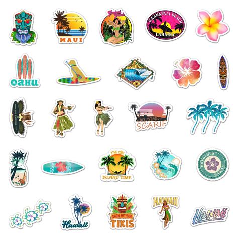 Outdoor Hawaii Aloha Surfing Stickers Arothy