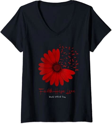 Hot Trending Kiraa Tee With Faith Hope World Aids Day Awareness Daisy Flower Tshirt Walmart