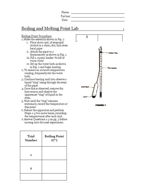 Lesson 1 Worksheet Melting Point Experiment