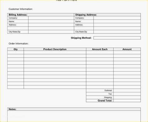 Free Fillable Commercial Invoice Template