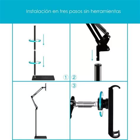 Soporte De Piso Para Tablet Celular Brazo Articulado Hogar Trabajo