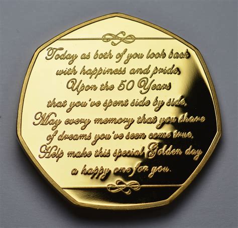 50th Golden Wedding Anniversary 24ct Gold Commemorative With Etsy Uk