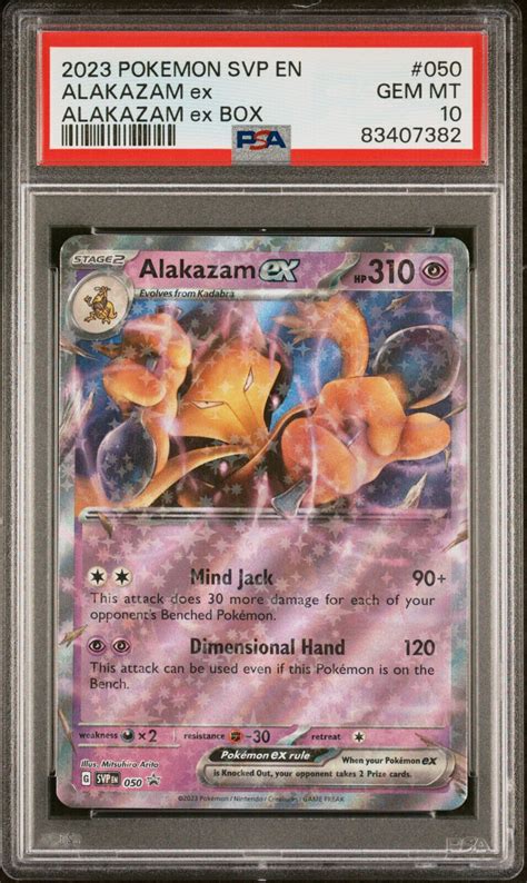 PSA 10 Alakazam Ex 050 SVP050 Black Star Promo Card Alakazam Ex Box