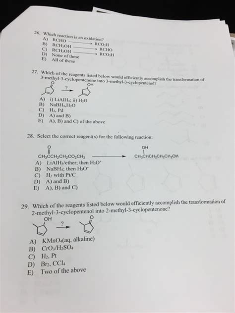 Solved Which reaction is an oxidation? RCHO rightarrow | Chegg.com