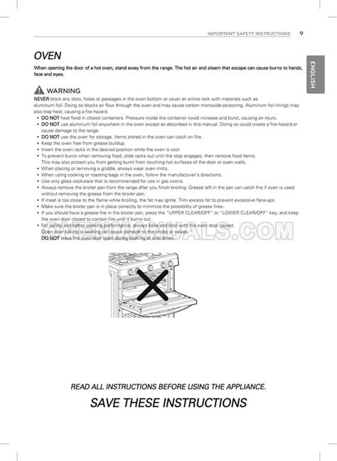 Lg Ldg3036st Range Owners Manual