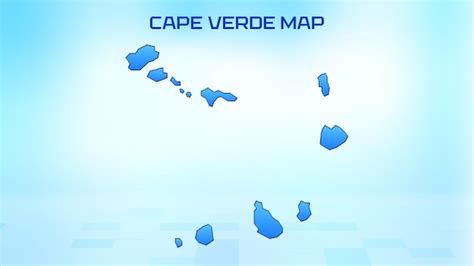 Premium Vector Blue Detailed Map Of Cape Verde With States