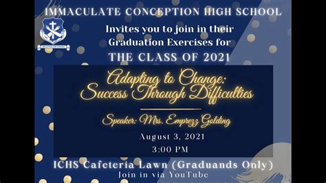 Immaculate Conception High School Graduation Ceremony Class Of 2021