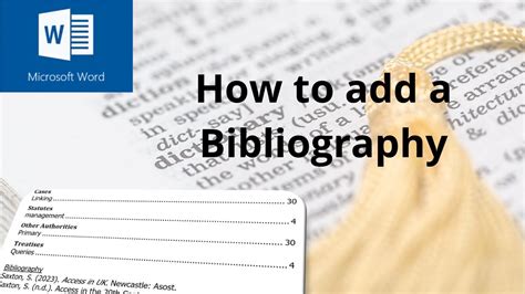 How To Add A Bibliography Entry Into A Microsoft Word Document Youtube