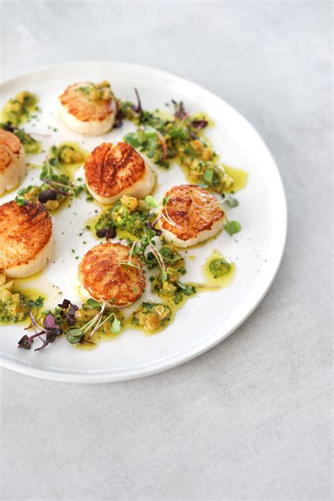 Seared Scallops With Preserved Lemon Dressing Recipe Dried Scallops