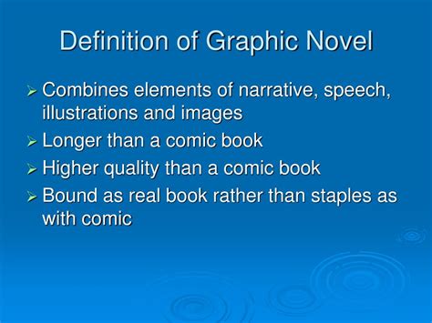 Ppt Features Of A Graphic Novel Powerpoint Presentation Free