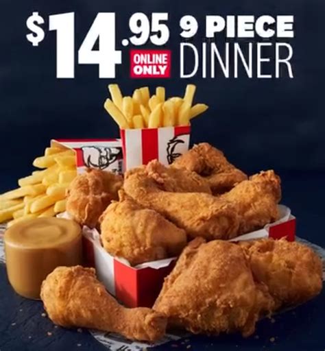 Deal Kfc 14 95 9 Piece Dinner Via App Web North Qld Only Frugal Feeds