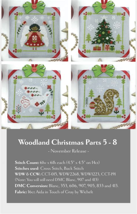 Tiny Modernist Woodland Christmas Cross Stitch Pattern Anabella S