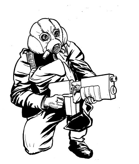 Gas Mask Soldier Drawing | Free download on ClipArtMag