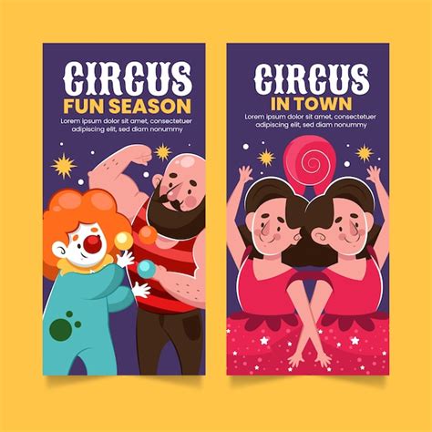 Free Vector Hand Drawn Circus Fun Vertical Banner