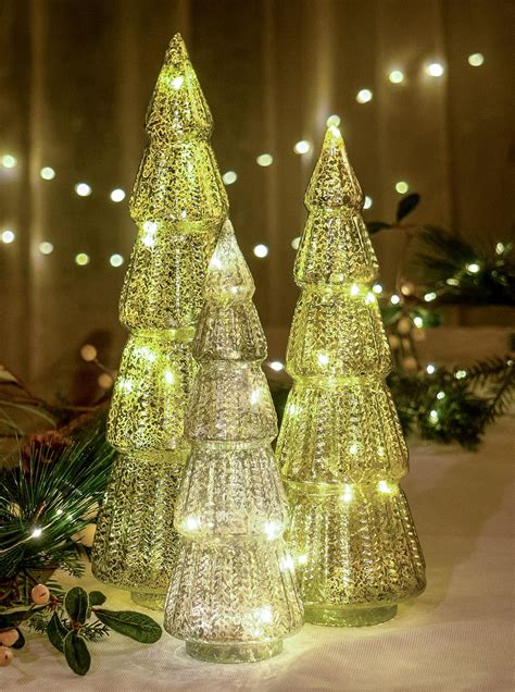 Red Co 10 5 12 5 14 5 Light Up Mercury Glass Christmas Tree