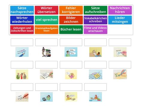 Menschen A Lektion Wortschatzkarten Lernen Match Up