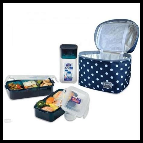 Jual Heaven Outlets Locknlock Dotted Lunch Box Set Kotak Makan