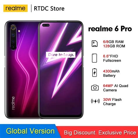 Realme 6 pro rmx2063 nfc global 6.6 fffhd + 6/8gb 128gb 64mp cam ...