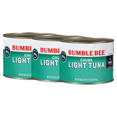 Pack Bumble Bee Chunk Light Canned Tuna In Water Oz Can